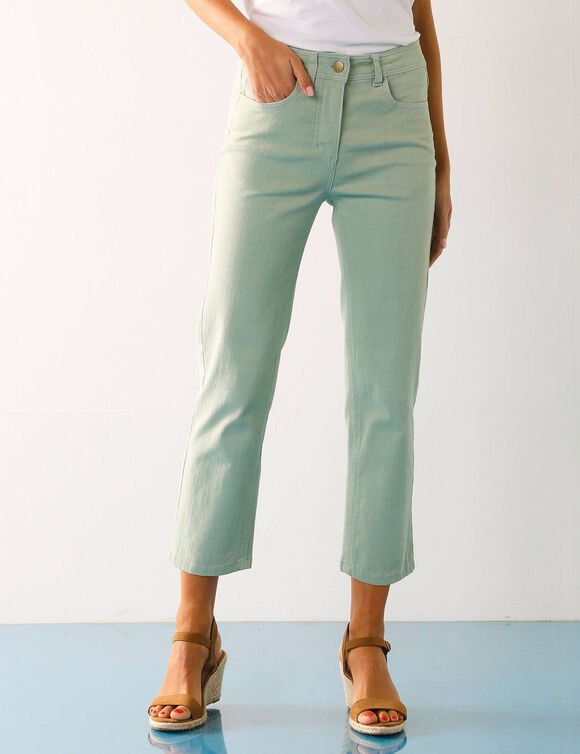 Pantacourt droit sculptant, renfort gainant (vert grisé) Pantacourt droit sculptant, renfort gainant (vert grisé)